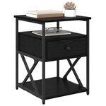 vidaXL Cabinet de chevet avec tiroir 2 Pièces Chêne noir 40 x 42 x 55 cm