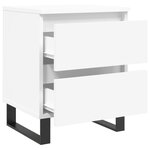 vidaXL Table de chevet Blanc 40x35x50 cm Bois d’ingénierie