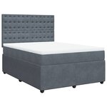 vidaXL Sommier à lattes de lit et matelas Gris foncé 140x190cm Velours