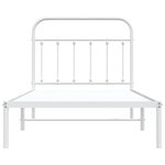 vidaXL Cadre de lit métal sans matelas et tête de lit blanc 100x190 cm