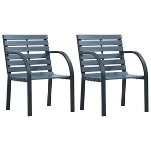 vidaXL Chaises de jardin lot de 2 sapin massif acier enduit de poudre