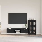 vidaXL Ensemble meuble TV avec tiroir FLORIN Noir Bois d'ingénierie