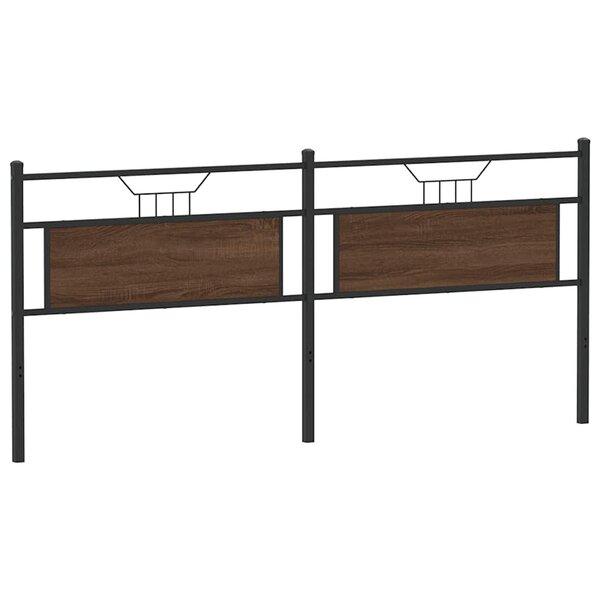 vidaXL Tête de lit chêne marron 200 cm bois d'ingénierie et acier