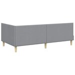 vidaXL Cadre de lit d'angle avec tête de lit Gris clair 90 cm x 190 cm