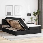 vidaXL Lit avec rangement et LED Noir 200 x 200 cm Cuir synthétique