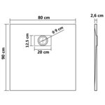 vidaXL Receveur de douche SMC Marron 90x80 cm