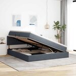 vidaXL Lit de rangement LED avec matelas Gris foncé 160 x 200 cm