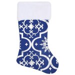 vidaXL Jupe de sapin de Noël de luxe avec chaussette Bleu 150 cm Tissu