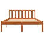 vidaXL Cadre de lit cire marron 135x190 cm bois de pin massif