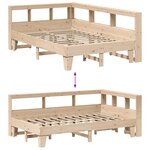 vidaXL Lit bibliothèque sans matelas 135x190 cm bois de pin massif