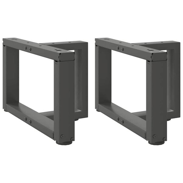 vidaXL Pieds de table basse en T  2 pièces  anthracite  40 x 25 x (30-31) cm  acier