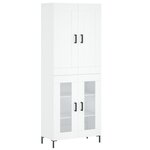 vidaXL Buffet haut Blanc 69 5x34x180 cm Bois d'ingénierie