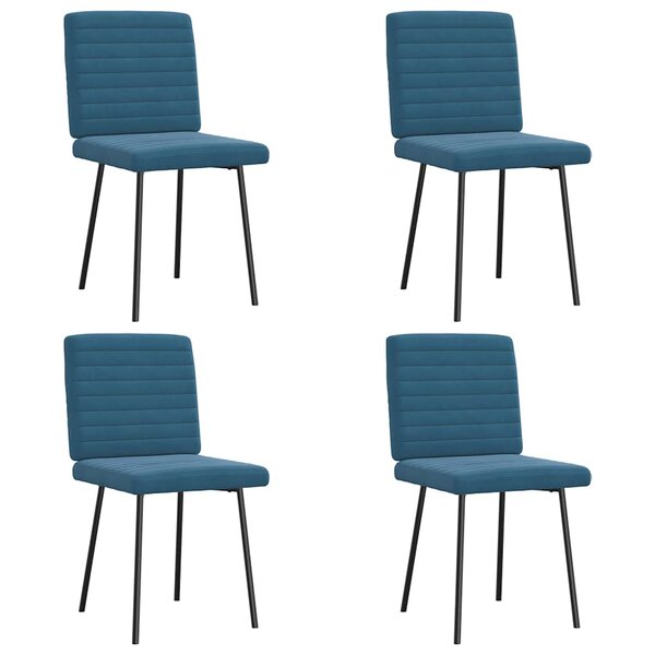 vidaXL Chaises à manger lot de 4 Bleu Velours