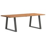 vidaXL Table à manger marron clair bois de chêne massif rectangulaire