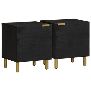 vidaXL Tables de chevet 2 Pièces noir 40x33x46 cm bois de manguier solide