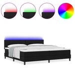 vidaXL Lit à ressorts avec matelas Noir 200 x 200 cm tissu