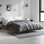 vidaXL Cadre de lit sans matelas chêne fumé 120x190 cm bois ingénierie
