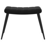 vidaXL Chaise de relaxation avec tabouret Noir Velours