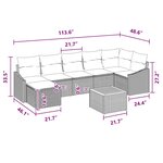 vidaXL Ensemble de canapé de jardin 8 Pièces gris et bleu marine