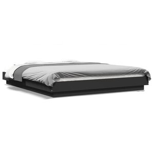vidaXL Cadre de lit avec lumières LED sans matelas noir 150x200 cm