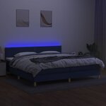 vidaXL Sommier à lattes de lit et matelas et LED Bleu 200x200 cm Tissu