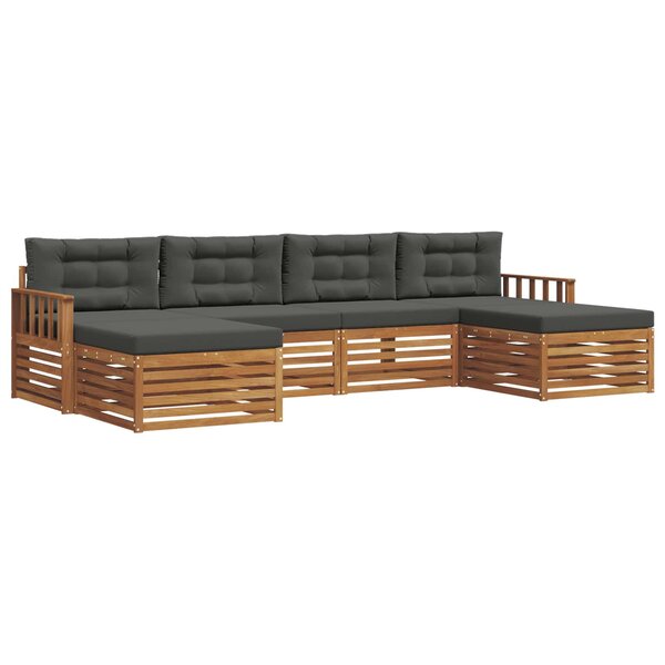 vidaXL Ensembles de canapés avec coussin 6 Pièces Naturel et Anthracite