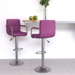 vidaXL Tabourets de bar lot de 2 violet similicuir