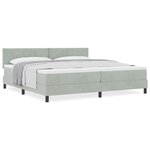 vidaXL Lit à ressorts avec matelas Gris clair 200 x 200 cm tissu
