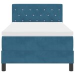 vidaXL Lit à ressort LED avec matelas Bleu foncé 100 x 200 cm Velours