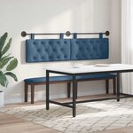 vidaXL Tête de lit suspendue Bleu Tissu