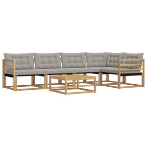 vidaXL Ensemble de canapés d'extérieur 6 pc Blanc et gris clair