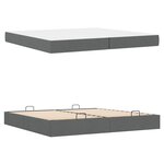 vidaXL Cadre de lit avec stockage Gris foncé 200 x 200 cm tissu