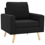 vidaXL Ensemble de canapés 3 Pièces Tissu Noir
