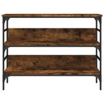 vidaXL Table console chêne fumé 100x32x75 cm bois d'ingénierie