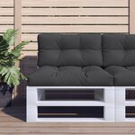 vidaXL Coussin de palette noir 80x40x12 cm tissu