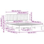 vidaXL Cadre de lit avec tête de lit rembourrée Taupe 180 x 200 cm