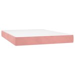 vidaXL Sommier à lattes de lit avec matelas Rose 140x190 cm Velours