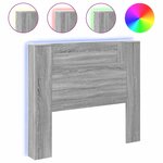 vidaXL Armoire tête de lit avec LED sonoma gris 120x16 5x103 5 cm
