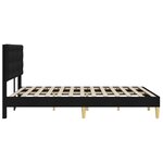 vidaXL Cadre de lit avec tête de lit Noir 140 x 190 cm Tissu