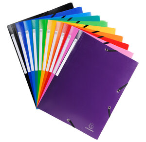 Chemise à élastique 3 rabats Polypropylène 5/10e Opaque A4 Assorties x 10 EXACOMPTA