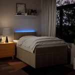 vidaXL Sommier à lattes de lit avec matelas crème 120x190 cm tissu