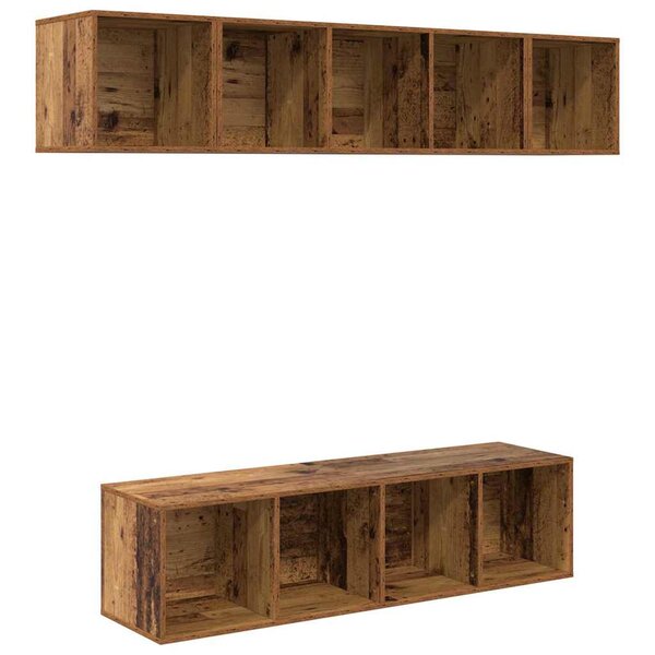 vidaXL Ensemble meuble TV 4 Pièces Bois Ancien Bois d'ingénierie