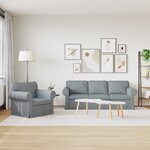 vidaXL Canapé 2 Pièces Gris clair 215 x 82 x 80 cm tissu