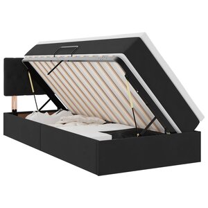 vidaXL Lit de Rangement avec matelas Noir 100 x 200 cm Velours