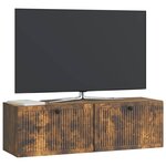 vidaXL Meuble TV mural Chêne fumé 98 x 31 x 30 cm Bois d'ingénierie