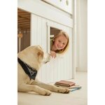 Flexa WHITE Lit mi-hauteur avec echelle inclinee 90 x 200 cm Facades cabane cadre blanc Barriere de securite classique Blanc