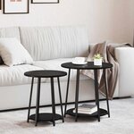 vidaXL Ensemble de tables d'appoint 2 Pièces Chêne noir 50 x 50 x 51 cm
