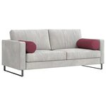 vidaXL Coussins d'accent 2 Pièces Bordeaux Ø 25 x 70 cm tissu