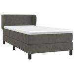 vidaXL Sommier à lattes de lit et matelas Gris foncé 90x200 cm Velours