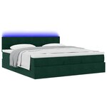 VidaXL Cadre de lit ottoman avec matelas vert foncé 180x200 cm velours